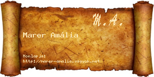 Marer Amália névjegykártya